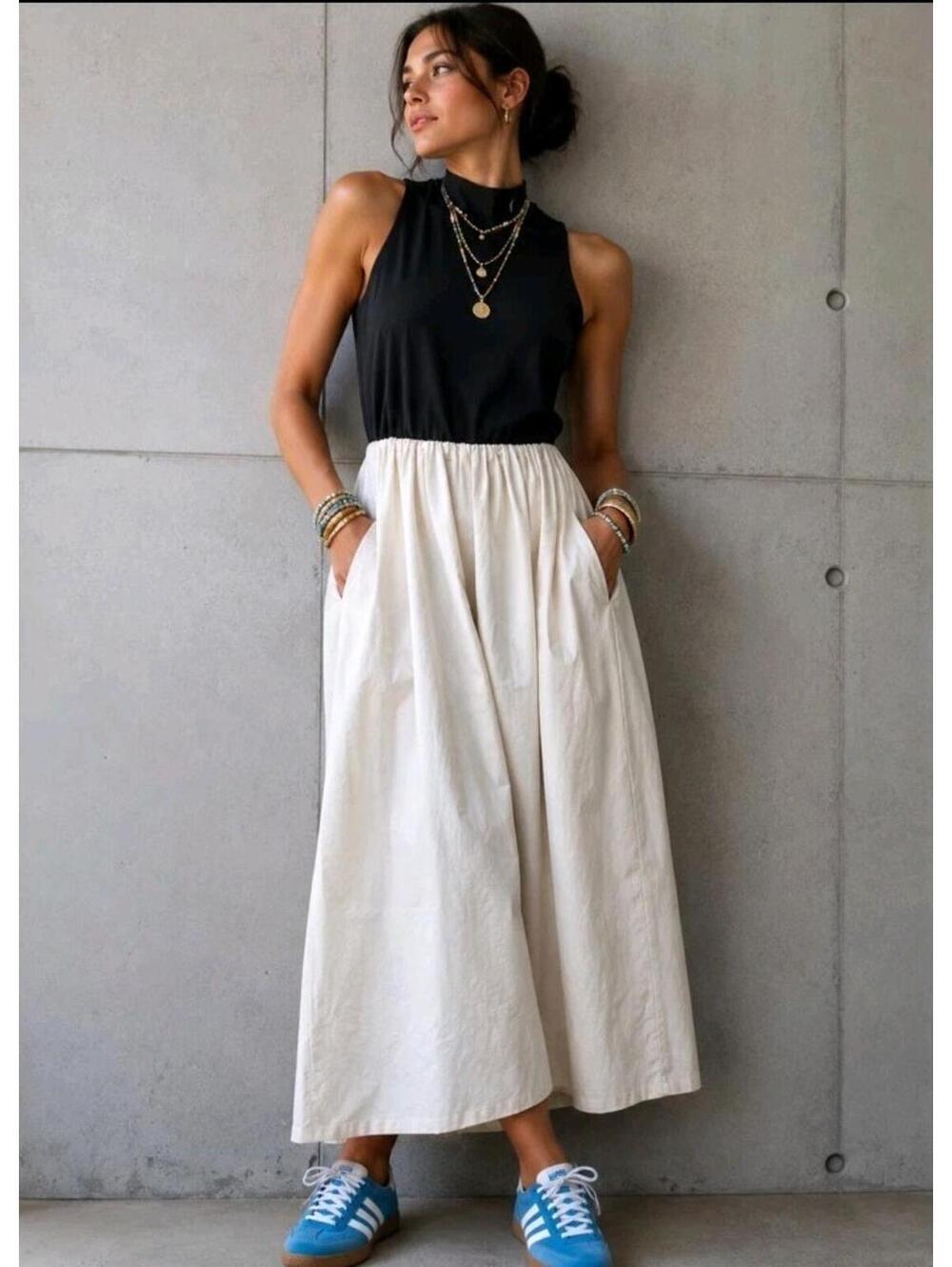 London Times Mock Neck Two-Fer Women's Dress Mixed Media Knit/ Woven XL NWT#AA